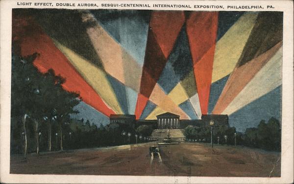 Light Effect, Double Aurora, Sesqui-Centennial Exposition 1926 Philadelphia Pennsylvania