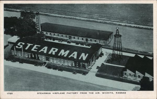 Stearman Airplane Factory from the Air Wichita Kansas
