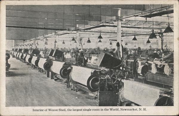 Interior of Weave Shed, the Largest Single Room in the Worlk Newmarket New Hampshire