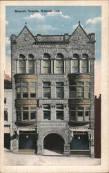 Masonic Temple Wabash, IN Postcard Postcard Postcard