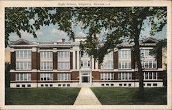 High School Building Postcard