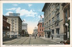 J Street, Looking West from Fifth Street - Y.M.C.A. Postcard