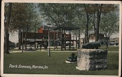 Park Scene, City Square Marion, IA Postcard Postcard Postcard