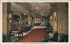Lobby, Hotel Stewart Postcard
