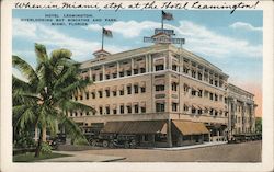 Hotel Leamington, Overlooks Bay Biscayne and Park Miami, FL Postcard Postcard Postcard