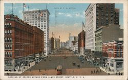 Looking Up Second Avenue from James Street Postcard