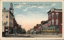 High St. Looking West from Monroe Postcard