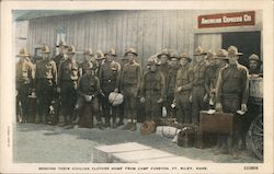 Sending Their Civilian Clothes Home from Camp Funston Postcard