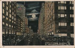 State St. from Madison by Moonlight Postcard