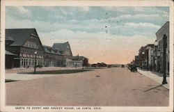 Santa Fe Depot and Harvey House Postcard