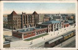 Union Pacific Station and Koehler Hotel Postcard