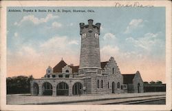 Atchison, Topeka & Santa Fe Railroad Depot Shawnee, OK Postcard Postcard Postcard