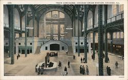 Train Concourse, Chicago Union Station Illinois Postcard Postcard Postcard