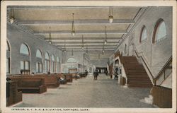 New York, New Haven and Hartford Railroad Station Postcard