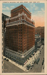 Liggett's Building and 42nd Street New York City, NY Postcard Postcard Postcard