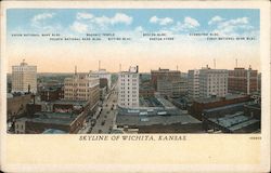 Skyline of Wichita Kansas Postcard Postcard Postcard