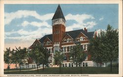 Administration Building Fairmount College Postcard