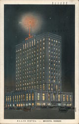Allis Hotel at Night Postcard