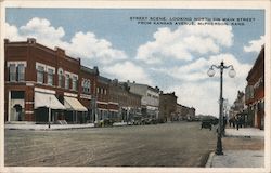 Looking North on Main Street from Kansas Avenue McPherson, KS Postcard Postcard Postcard