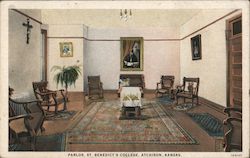 Parlor, St. Benedict's College Atchison, KS Postcard Postcard Postcard