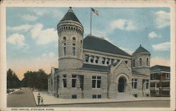 Post Office with American Flag Flying Postcard