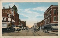 Commercial Street Looking East Atchison, KS Postcard Postcard Postcard