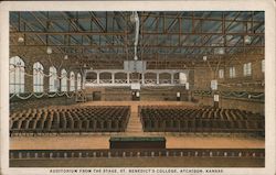 Auditorium from the Stage St. Benedict's College Atchison, KS Postcard Postcard Postcard