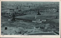 Oil Field Scene Near Wichita, Kansas Postcard