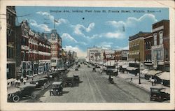 Douglas Avenue, looking West from St. Francis Street Wichita, KS Postcard Postcard Postcard