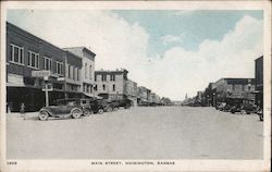 Looking Along Main Street Postcard