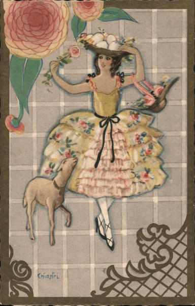 Ballerina with Lamb Italy Sofia Chiostri Artist Signed