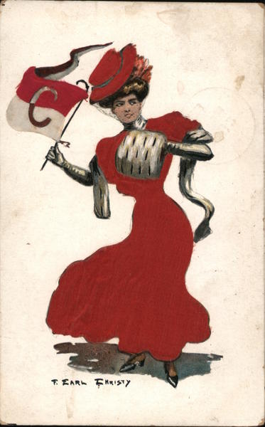 Silk Cornell University College Girl F. Earl Christy