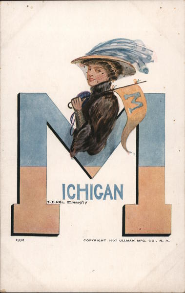 University of Michigan College Girl F. Earl Christy