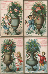 Lot of 4: G.V.S. Quackenbush & Co. Children's White Skirts Boy's Shirt Waists Trade Cards Trade Card Trade Card Trade Card