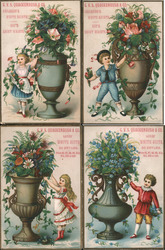 Lot of 4: G.V.S. Quackenbush & Co. Children's White Skirts Boy's Shirt Waists Trade Card