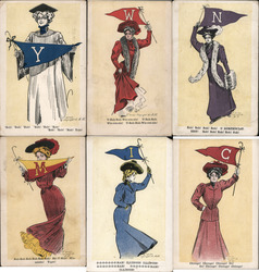 Set of 6 College Girls Postcard