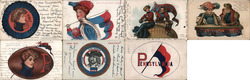 Lot of 7 University of Pennsylvania Upenn College Girls, Pennants, Flags, Football, Mascots Postcard