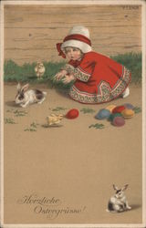 Herzliche Ostergrusse! Eggs Postcard Postcard Postcard