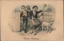 Easter Greetings Austria With Children Postcard Postcard Postcard