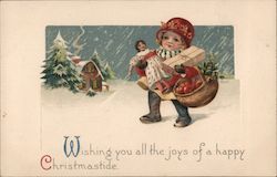 Wishing You All The Joys of a Happy Christmastide Postcard