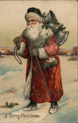 A Merry Christmas Germany Santa Claus Postcard Postcard 