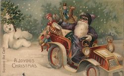 A Joyous Christmas - Santa with Toys - Squeezable Card Postcard