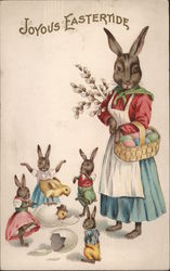 Joyous Eastertide With Bunnies Postcard Postcard Postcard