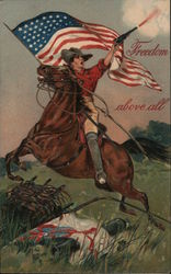 Freedom above all Patriotic Postcard Postcard Postcard