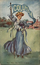 Columbia University College Girl College Girls F. Earl Christy Postcard Postcard Postcard