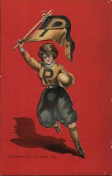 Princeton University College Girl Postcard