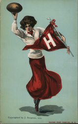 Harvard College Girl Postcard