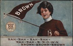 Brown University College Girl Postcard