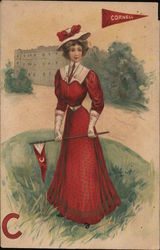 Cornell University College Girl Postcard