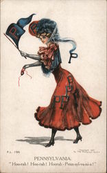 University of Pennsylvania College Girl Postcard